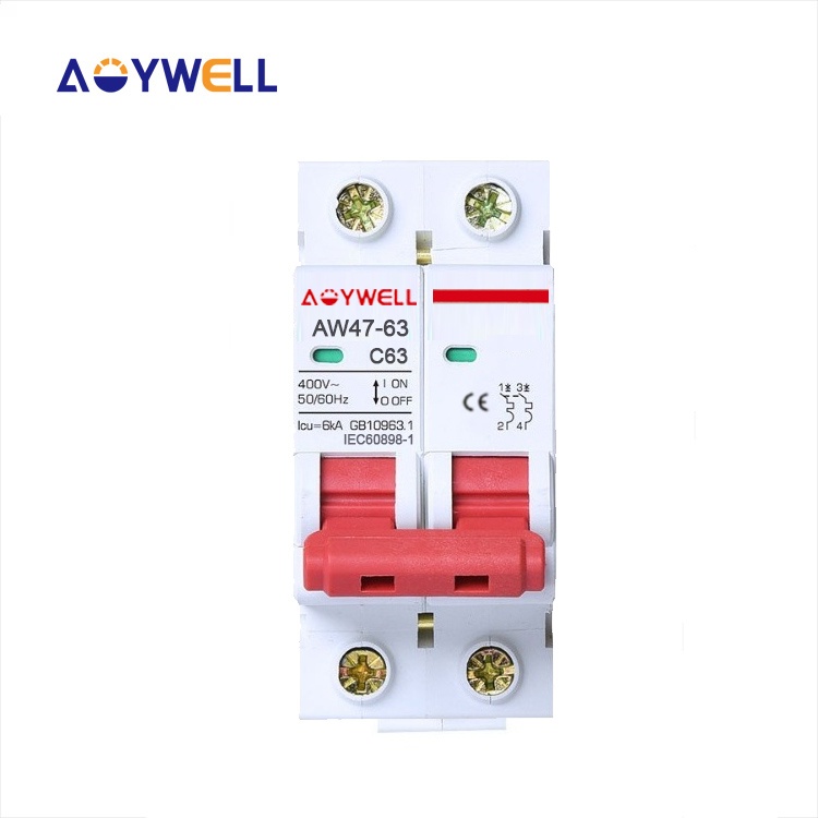 thumbnail image 2 of AC Miniature Circuit Breaker 2 Pole 40A, 120/240V Thermal Magnetic Trip, DIN Rail Mount (6A To 63A Options) 2 of 6