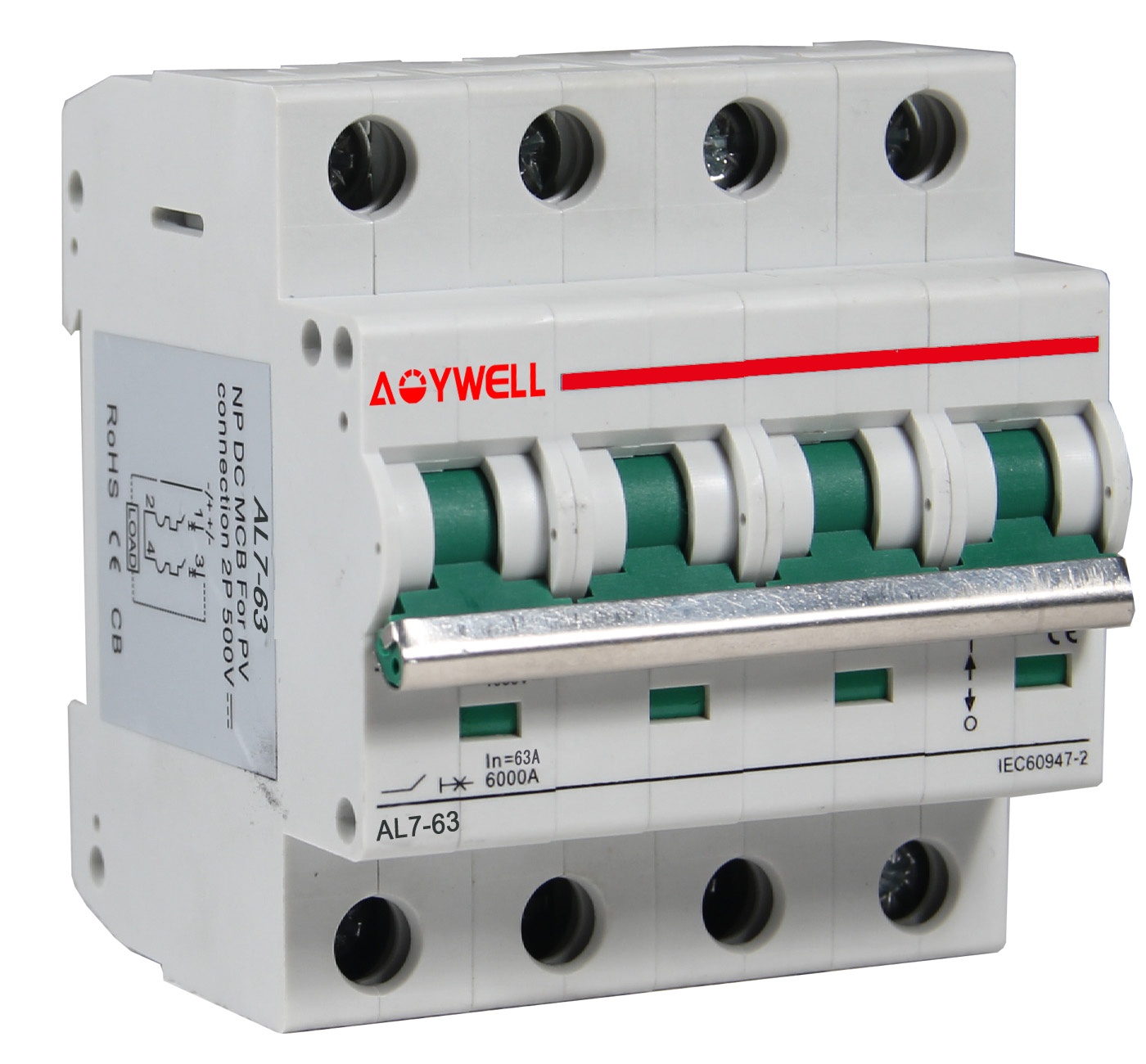 AOYWELL TUV IEC CE SAA Approved AL7-63 DC 1000V 4P 63A DC Circuit breaker