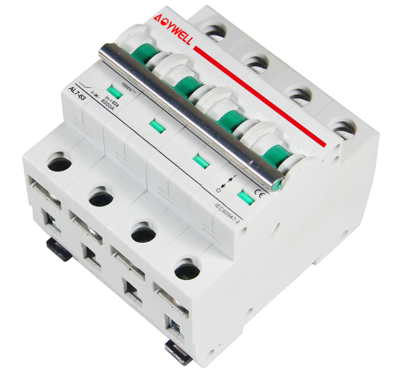 AOYWELL TUV IEC CE SAA Approved AL7-63 DC 1000V 4P 63A DC Circuit breaker