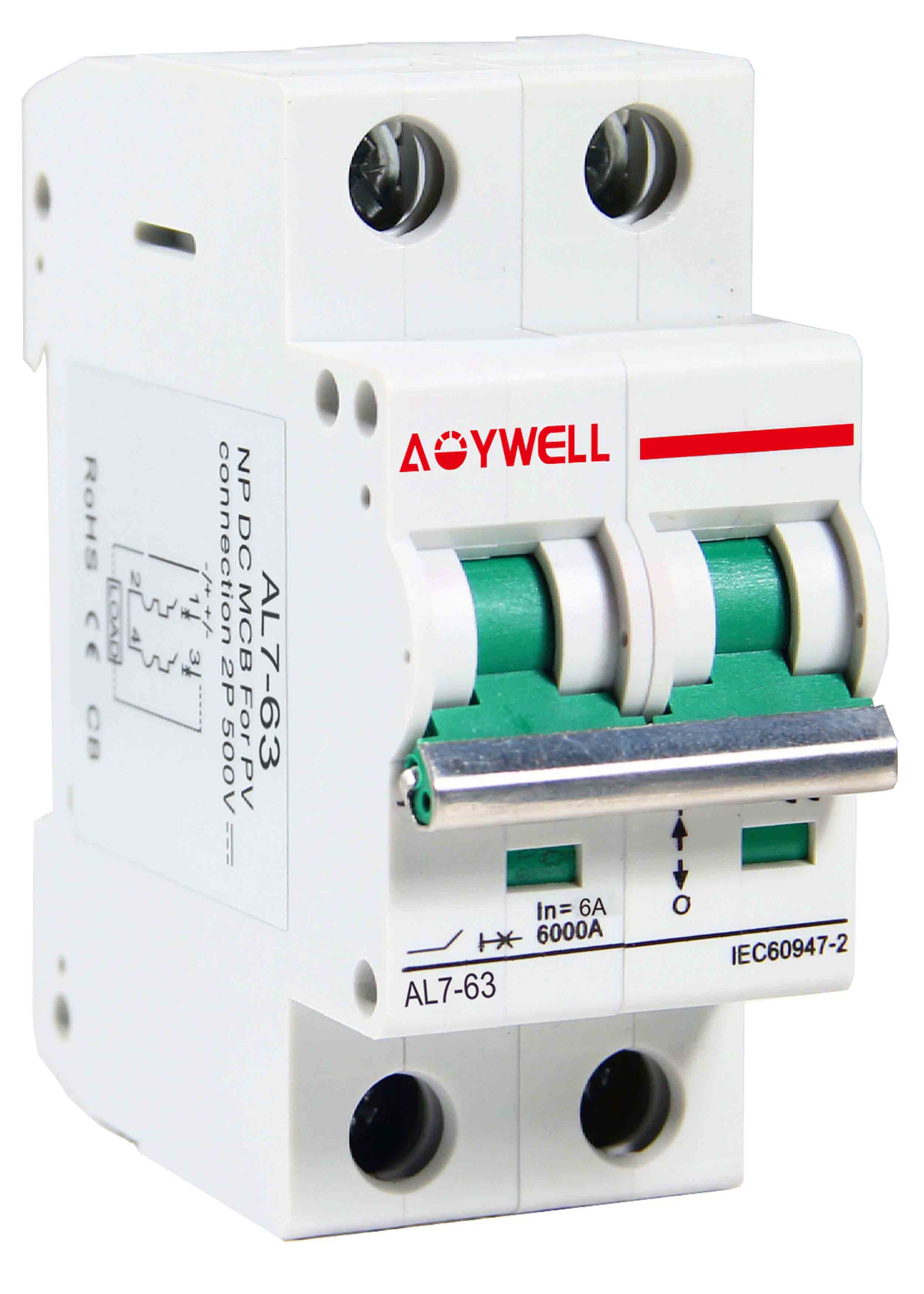 AL7-63 DC 500V 2P 6-63A DC MCB Circuit breaker