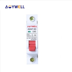 AOYWELL AW47-63 type 1P 6A 10A 16A 20A 25A 32A 40A 50A 63A63A AC MCB